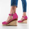 imageFSJ Women Closed Toe Espadrilles Dressy Wedge Sandal Ankle Strap Buckle High Heels Comfort Platform Sandals Shoes Size 415 USHot Pink