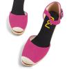 imageFSJ Women Closed Toe Espadrilles Dressy Wedge Sandal Ankle Strap Buckle High Heels Comfort Platform Sandals Shoes Size 415 USHot Pink