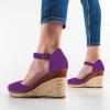 imageFSJ Women Closed Toe Espadrilles Dressy Wedge Sandal Ankle Strap Buckle High Heels Comfort Platform Sandals Shoes Size 415 USPurple