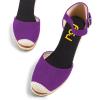imageFSJ Women Closed Toe Espadrilles Dressy Wedge Sandal Ankle Strap Buckle High Heels Comfort Platform Sandals Shoes Size 415 USPurple