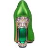 imageFSJ Women Pointed Toe Crystal High Heel Pumps Comfort Slip On Chunky Block Heel Bridal Wedding Evening Party Prom Shoes Size 415 USGreen