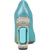 imageFSJ Women Pointed Toe Crystal High Heel Pumps Comfort Slip On Chunky Block Heel Bridal Wedding Evening Party Prom Shoes Size 415 USLake Blue