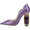 imageFSJ Women Pointed Toe Crystal High Heel Pumps Comfort Slip On Chunky Block Heel Bridal Wedding Evening Party Prom Shoes Size 415 USMedium Purple