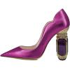 imageFSJ Women Pointed Toe Crystal High Heel Pumps Comfort Slip On Chunky Block Heel Bridal Wedding Evening Party Prom Shoes Size 415 USPurple