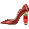 imageFSJ Women Pointed Toe Crystal High Heel Pumps Comfort Slip On Chunky Block Heel Bridal Wedding Evening Party Prom Shoes Size 415 USRed