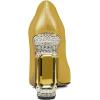 imageFSJ Women Pointed Toe Crystal High Heel Pumps Comfort Slip On Chunky Block Heel Bridal Wedding Evening Party Prom Shoes Size 415 USYellow