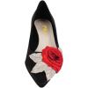 imageFSJ Women Vintage Kitten Low Heel Embroidery Pumps Cute Closed Pointed Toe Flower Satin Shoes Suitable for Wedding Daily Walking Dress Size 416 USBlack