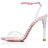 imageFSJ Women Clear Rhinestone Ankle Strap Slingback Open Toe Sandals High Stiletto Heels Buckle Up Sexy Office Shoes Size 415 M USPink