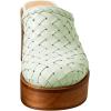 imageFSJ Women Woven Platform Mules Wooden Chunky High Heel Slip On Clogs Closed Toe Heeled Sandals Comfortable Casual Shoes Size 416 USLight Green