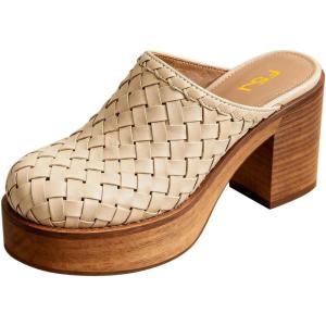 imageFSJ Women Woven Platform Mules Wooden Chunky High Heel Slip On Clogs Closed Toe Heeled Sandals Comfortable Casual Shoes Size 416 USNeutral