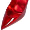 imageFSJ Women Crystal Chunky High Heel Pumps Closed Pointed Toe Sexy Block Heels with Rhinestones Slip On Bridal Party Wedding Dress Shoes Size 416 USRed Mirror Leather