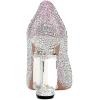 imageFSJ Women Crystal Chunky High Heel Pumps Closed Pointed Toe Sexy Block Heels with Rhinestones Slip On Bridal Party Wedding Dress Shoes Size 416 USRhinestones