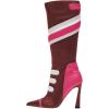 imageFSJ Women Multicolor Knee High Boots Pointed Toe Tall High Heel Long Boots Side Zipper Novel Color Matching Party Fancy Shoes Size 416 USPink