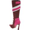 imageFSJ Women Multicolor Knee High Boots Pointed Toe Tall High Heel Long Boots Side Zipper Novel Color Matching Party Fancy Shoes Size 416 USPink