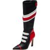 imageFSJ Women Multicolor Knee High Boots Pointed Toe Tall High Heel Long Boots Side Zipper Novel Color Matching Party Fancy Shoes Size 416 USRedblackwhite