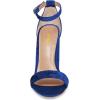 imageFSJ Women Classic Chunky High Heel Sandals Open Toe Ankle Strap Single Band Dress Wedding Party Sexy Shoes Size 415 USBlue Velvet