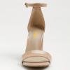 imageFSJ Women Classic Chunky High Heel Sandals Open Toe Ankle Strap Single Band Dress Wedding Party Sexy Shoes Size 415 USNude Patent Leather