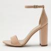 imageFSJ Women Classic Chunky High Heel Sandals Open Toe Ankle Strap Single Band Dress Wedding Party Sexy Shoes Size 415 USNude Patent Leather