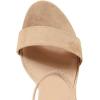 imageFSJ Women Classic Chunky High Heel Sandals Open Toe Ankle Strap Single Band Dress Wedding Party Sexy Shoes Size 415 USNude Suede