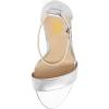 imageFSJ Women Classic Chunky High Heel Sandals Open Toe Ankle Strap Single Band Dress Wedding Party Sexy Shoes Size 415 USSilver