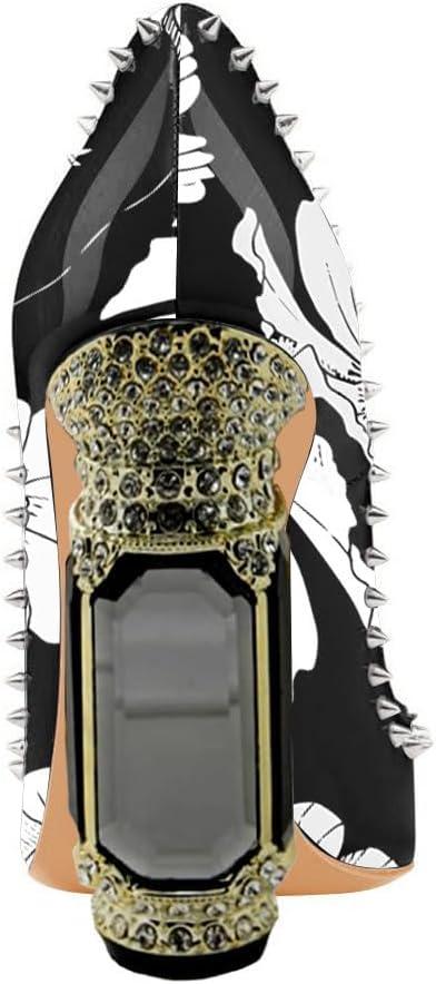 imageFSJ Women Bridal Pointed Toe Chunky Block High Heel Crystal Pumps Slip on Wedding Thick Comfort Evening Dress Studded Rivets ShoesDaisy