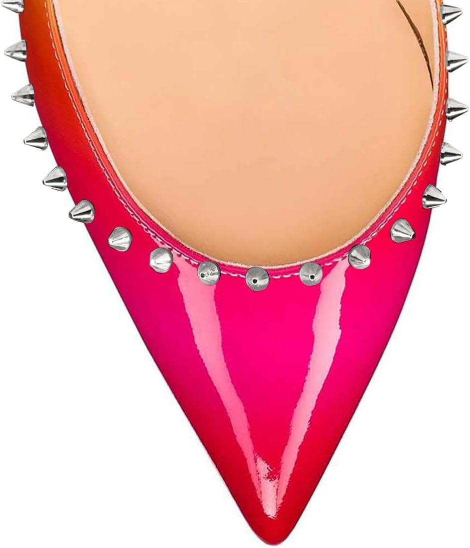 imageFSJ Women Bridal Pointed Toe Chunky Block High Heel Crystal Pumps Slip on Wedding Thick Comfort Evening Dress Studded Rivets ShoesMulticolor