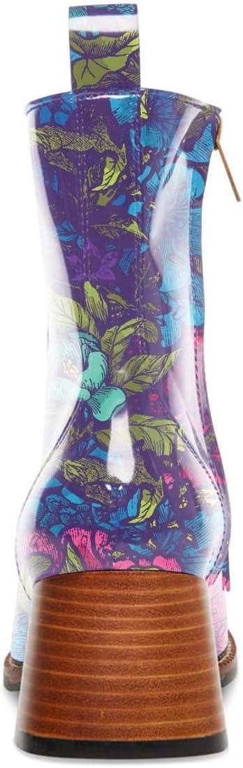 imageFSJ Women Fashion Chain Square Toe Block Mid Heel Ankle Boots Classic Side Zipper Casual Walking Ladies Shoes Size 415 USGarden