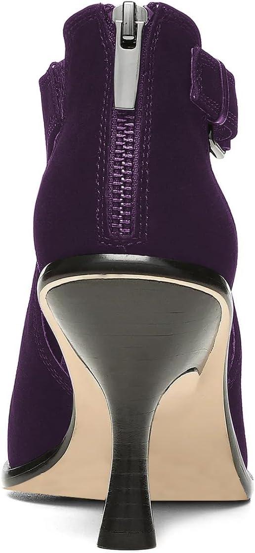 imageFSJ Women Peep Open Toe High Heel Sandals Cutout Ankle Strap Buckle Booties with Back Zipper Fashion Cocktail Nightclub Pumps Shoes Size 416 USPurple