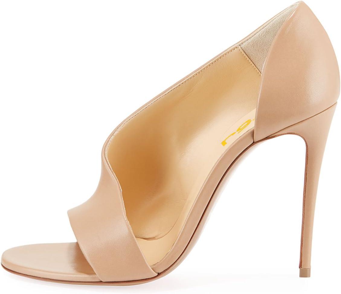 imageFSJ Women Sexy Stiletto High Heels Pumps Open Toe Sandals DOrsay Party Prom Shoes Size 415 USBeige