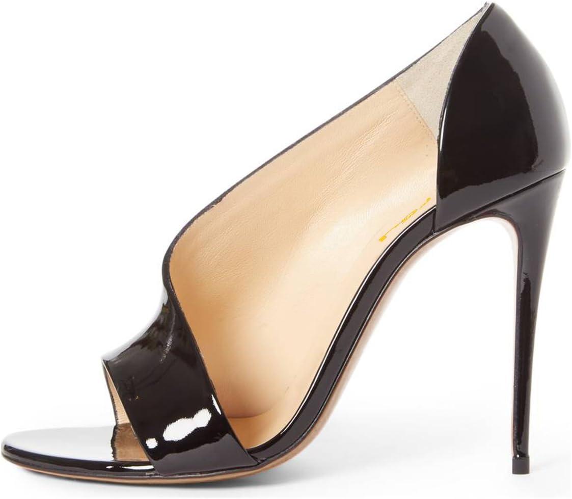 imageFSJ Women Sexy Stiletto High Heels Pumps Open Toe Sandals DOrsay Party Prom Shoes Size 415 USBlack