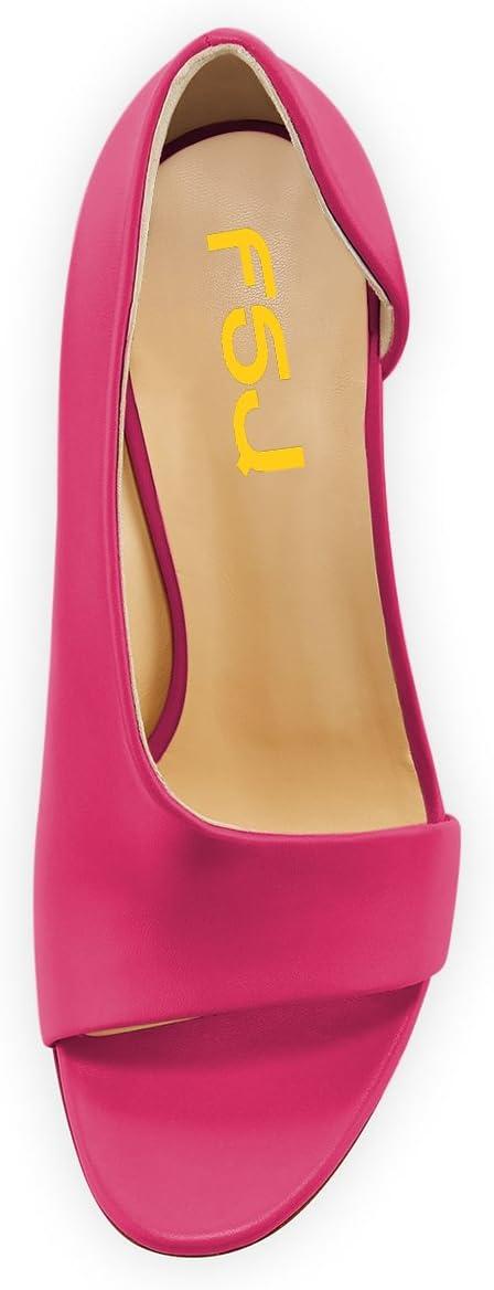 imageFSJ Women Sexy Stiletto High Heels Pumps Open Toe Sandals DOrsay Party Prom Shoes Size 415 USHot Pink