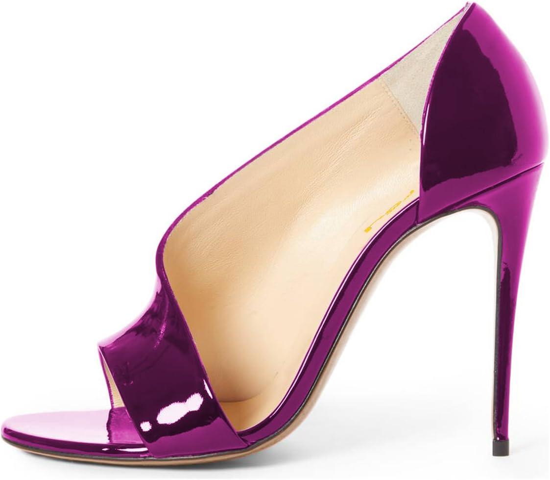 imageFSJ Women Sexy Stiletto High Heels Pumps Open Toe Sandals DOrsay Party Prom Shoes Size 415 USPurple