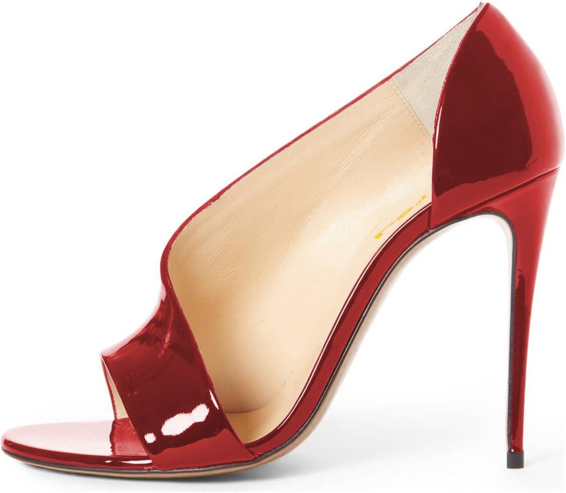 imageFSJ Women Sexy Stiletto High Heels Pumps Open Toe Sandals DOrsay Party Prom Shoes Size 415 USRed