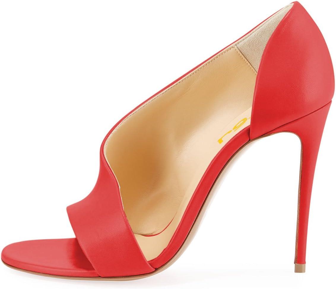 imageFSJ Women Sexy Stiletto High Heels Pumps Open Toe Sandals DOrsay Party Prom Shoes Size 415 USRed Matte