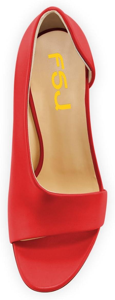 imageFSJ Women Sexy Stiletto High Heels Pumps Open Toe Sandals DOrsay Party Prom Shoes Size 415 USRed Matte