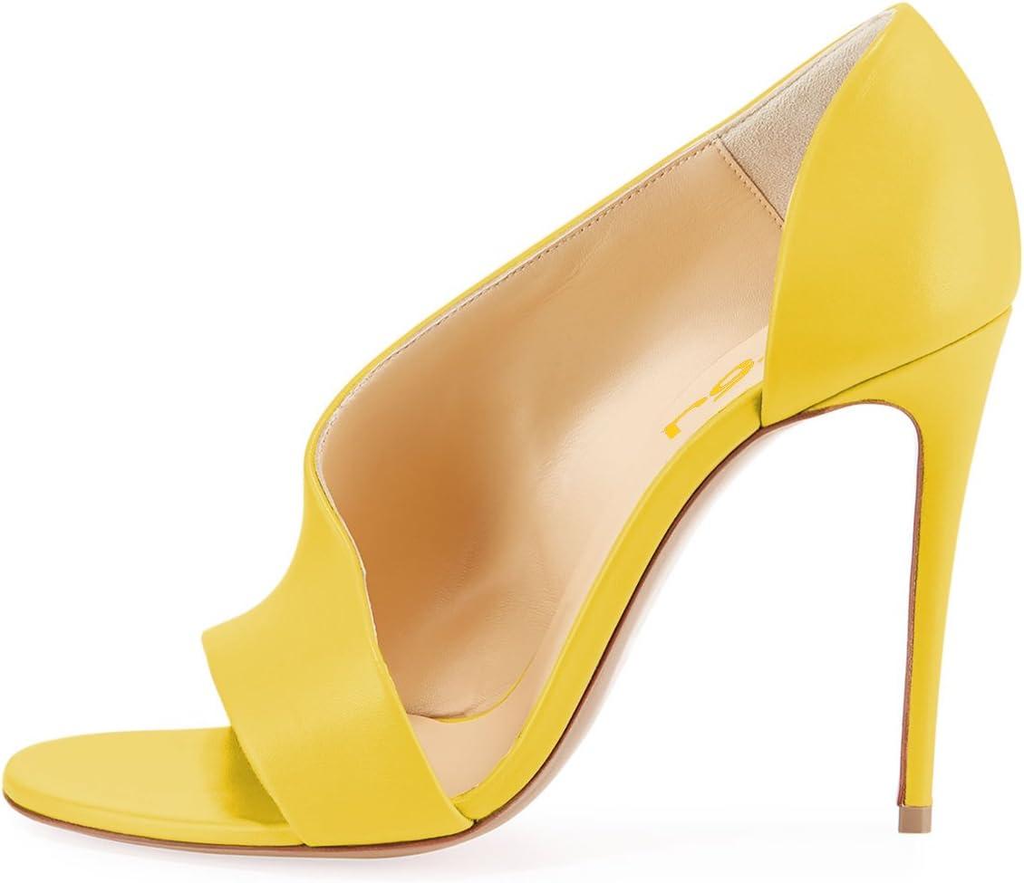 imageFSJ Women Sexy Stiletto High Heels Pumps Open Toe Sandals DOrsay Party Prom Shoes Size 415 USYellow