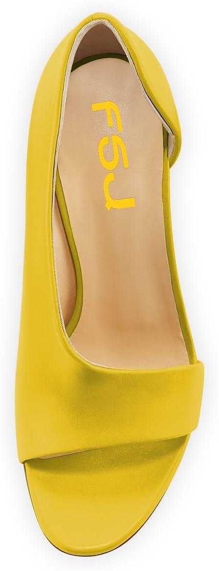 imageFSJ Women Sexy Stiletto High Heels Pumps Open Toe Sandals DOrsay Party Prom Shoes Size 415 USYellow