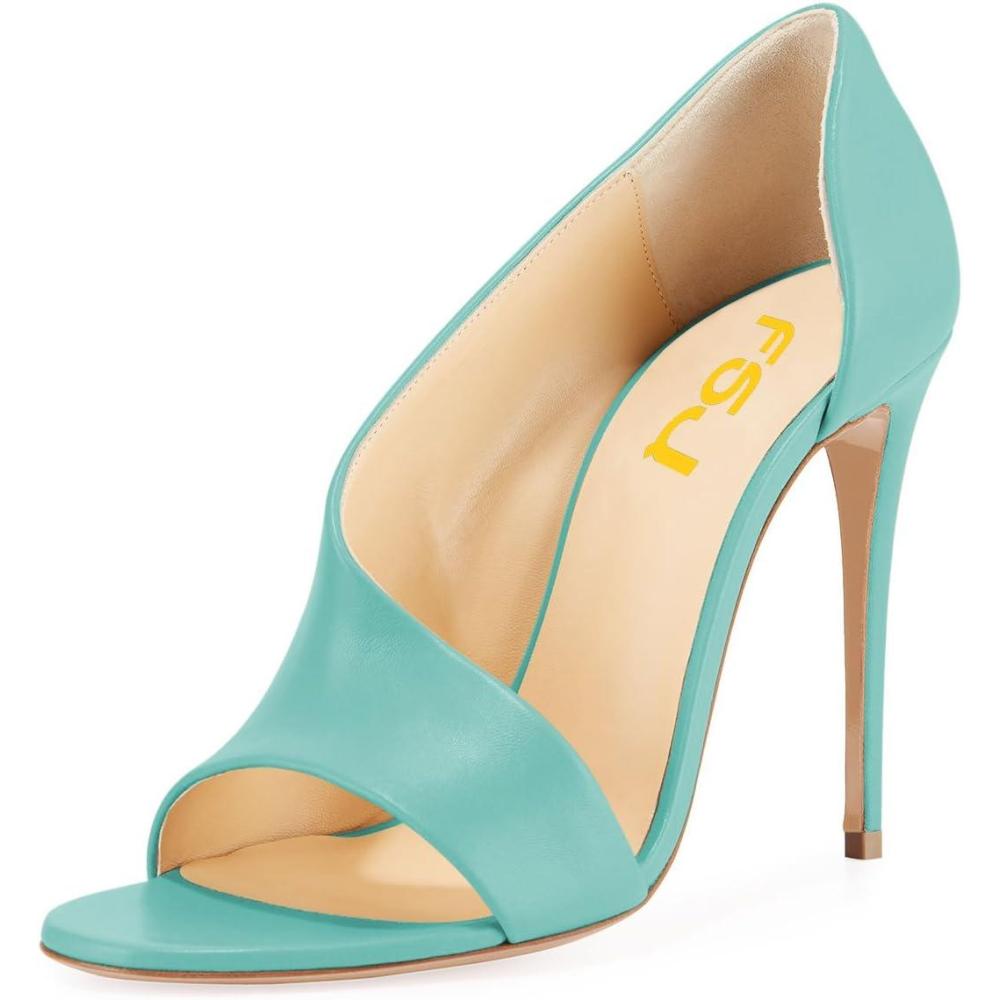 imageFSJ Women Sexy Stiletto High Heels Pumps Open Toe Sandals DOrsay Party Prom Shoes Size 415 USTurquoise