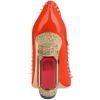imageFSJ Women Bridal Pointed Toe Chunky Block High Heel Crystal Pumps Slip on Wedding Thick Comfort Evening Dress Studded Rivets ShoesOrange