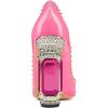 imageFSJ Women Bridal Pointed Toe Chunky Block High Heel Crystal Pumps Slip on Wedding Thick Comfort Evening Dress Studded Rivets ShoesPink Crystal Heel