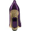 imageFSJ Women Bridal Pointed Toe Chunky Block High Heel Crystal Pumps Slip on Wedding Thick Comfort Evening Dress Studded Rivets ShoesPurple Matte Leather