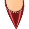 imageFSJ Women Bridal Pointed Toe Chunky Block High Heel Crystal Pumps Slip on Wedding Thick Comfort Evening Dress Studded Rivets ShoesRed Matte Leather