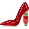 imageFSJ Women Bridal Pointed Toe Chunky Block High Heel Crystal Pumps Slip on Wedding Thick Comfort Evening Dress Studded Rivets ShoesRed Mirror