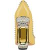 imageFSJ Women Bridal Pointed Toe Chunky Block High Heel Crystal Pumps Slip on Wedding Thick Comfort Evening Dress Studded Rivets ShoesYellow