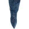 imageFSJ Women Comfy High Stiletto Heel Knee High Long Boots Closed Pointed Toe Pull On Classic Party Stretch Shoes Size 415 USDark Blue
