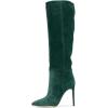 imageFSJ Women Comfy High Stiletto Heel Knee High Long Boots Closed Pointed Toe Pull On Classic Party Stretch Shoes Size 415 USTeal
