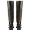 imageFSJ Women Fashion Knee High Round Toe Mid Chunky Block Heel Riding Dress Winter Wool Spring Shaft BootsBlack