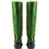 imageFSJ Women Fashion Knee High Round Toe Mid Chunky Block Heel Riding Dress Winter Wool Spring Shaft BootsGreen