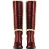 imageFSJ Women Fashion Knee High Round Toe Mid Chunky Block Heel Riding Dress Winter Wool Spring Shaft BootsRed Wine