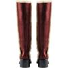 imageFSJ Women Fashion Knee High Round Toe Mid Chunky Block Heel Riding Dress Winter Wool Spring Shaft BootsRed Wine